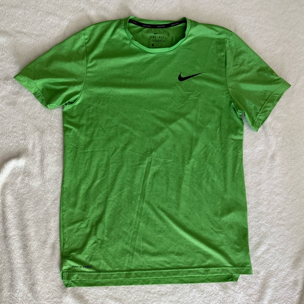 Nike Pro Green Dri-fit Athletic Short Sleeve Tee Small